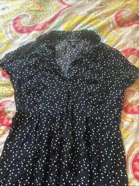 Forever 21 Polka Dot Button-Front Women’s romper- Black